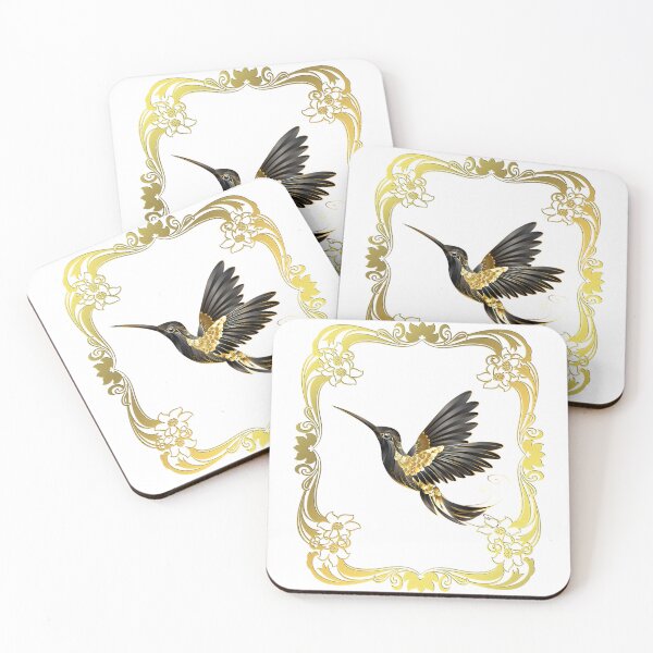 Item preview, Black and Gold Hummingbird in Golden Rectangular Frame - steampunk designed and sold by Mechanical-Artt.