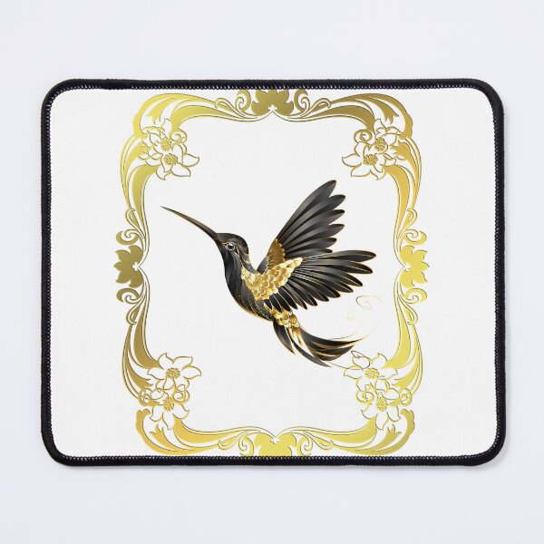 Item preview, Black and Gold Hummingbird in Golden Rectangular Frame - steampunk designed and sold by Mechanical-Artt.