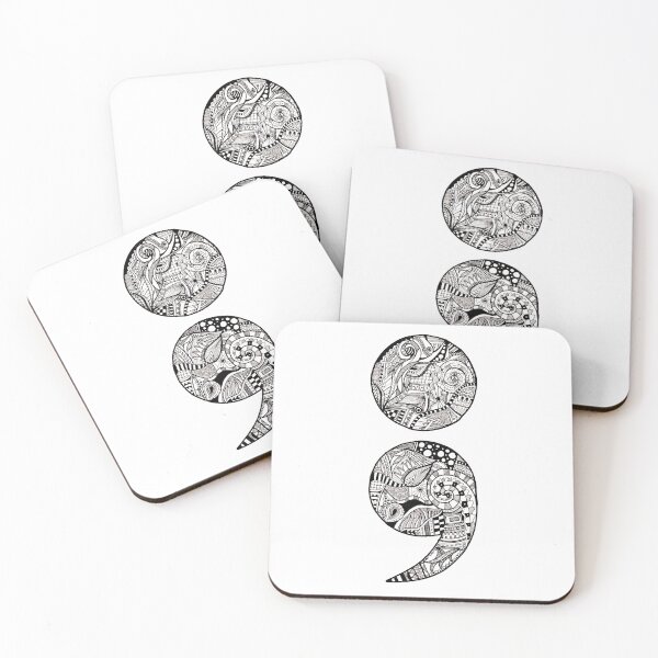 Item preview, Semi-Colon Abstract Ink Illustration designed and sold by Harriet Linton.