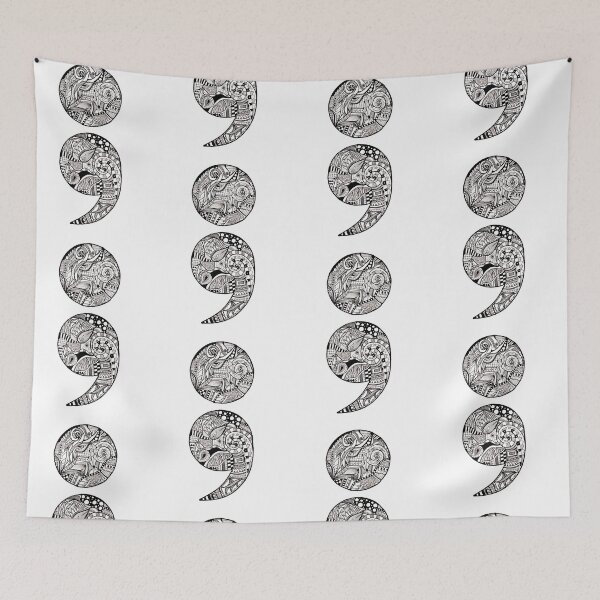 Item preview, Semi-Colon Abstract Ink Illustration designed and sold by Harriet Linton.