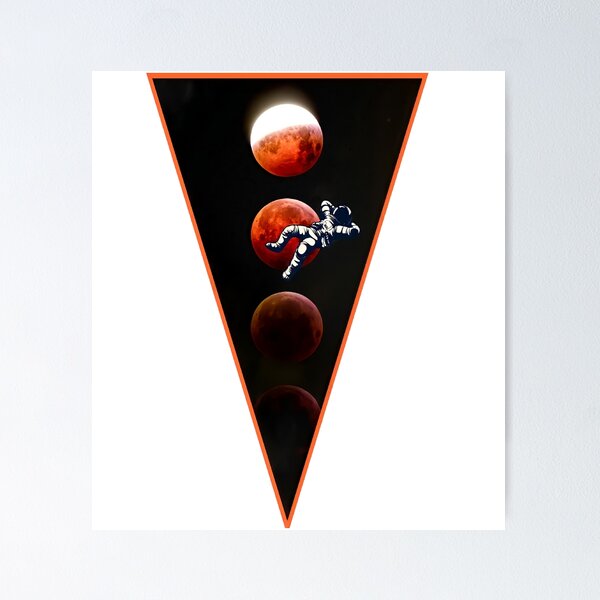 Item preview, Cool Moon Phases with Chilling Astronaut, Triangle designed and sold by Mirksaz-designs.