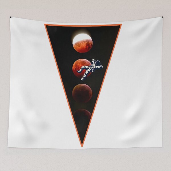 Item preview, Cool Moon Phases with Chilling Astronaut, Triangle designed and sold by Mirksaz-designs.
