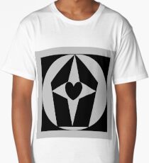 Black and White Geometric Pattern Long T-Shirt