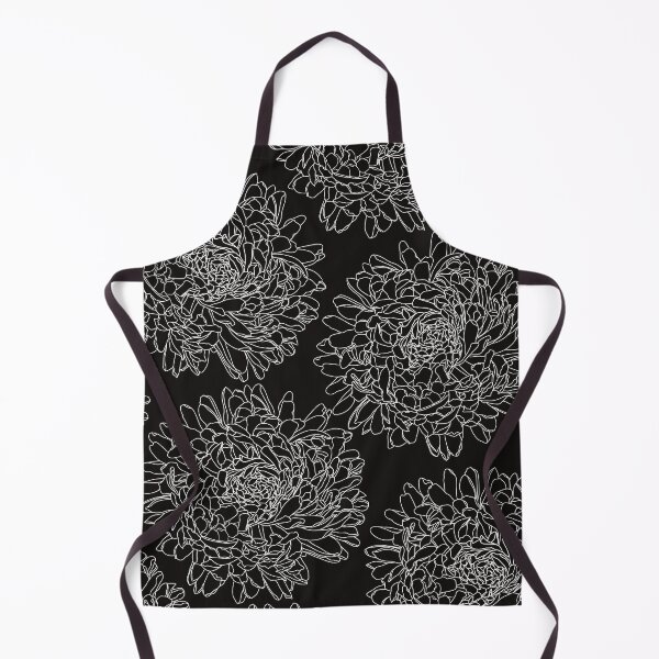 Item preview, Pattern with lovely white line dahlias on black ground designed and sold by marina63.