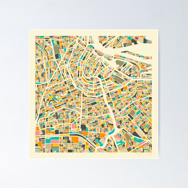 Aperçu de l'œuvre CARTE D'AMSTERDAM créée et vendue par JazzberryBlue.