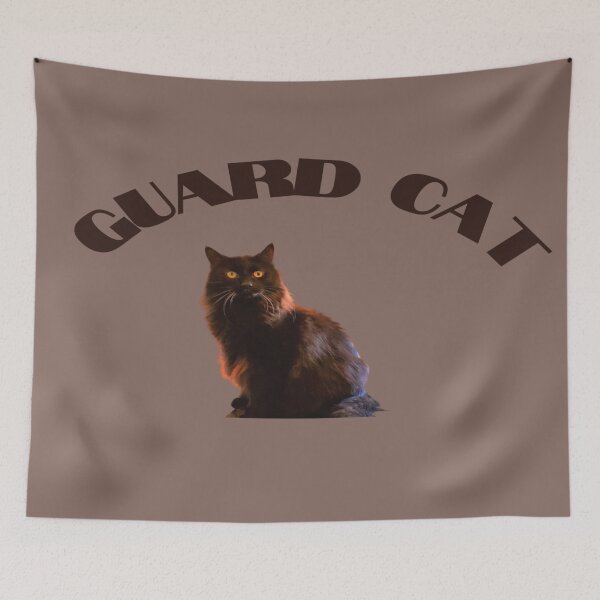 Item preview, Guard Cat Neighborhood Cats Watch Sand Dune Beige Background designed and sold by India2022.