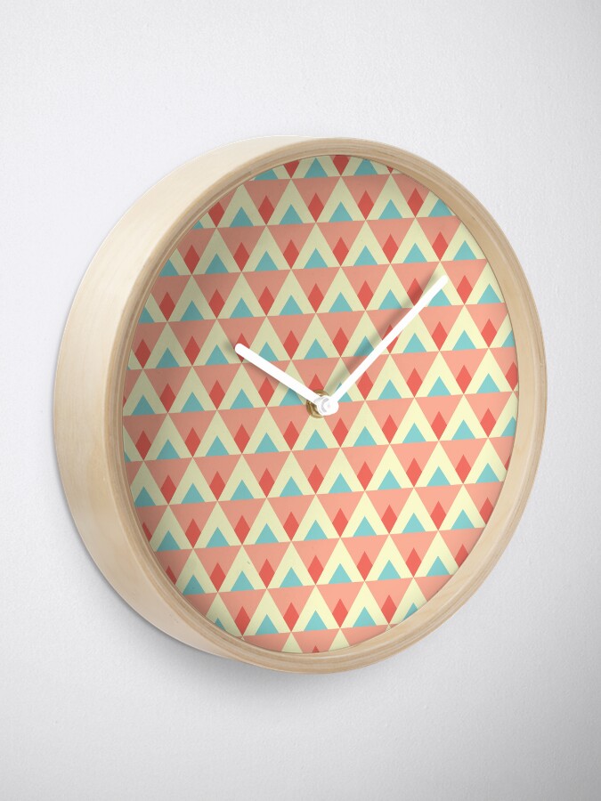 Thumbnail 1 of 4, Clock, Triangles and diamonds designed and sold by petitspixels.