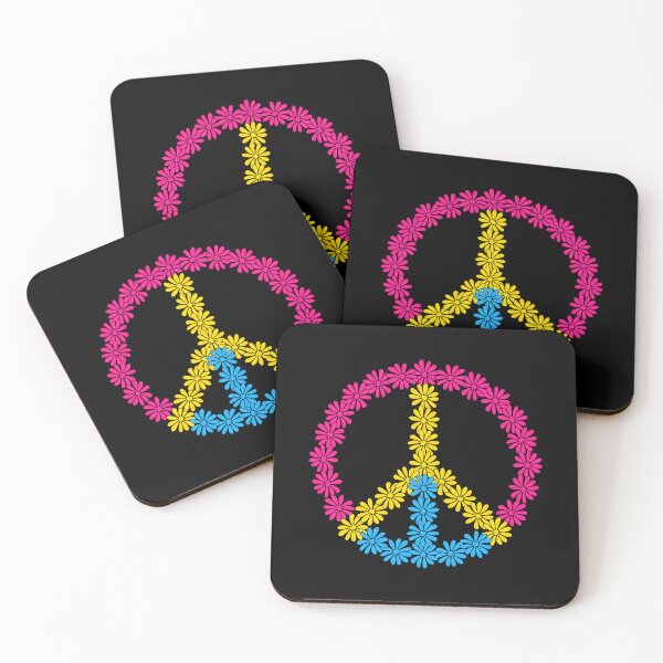 Item preview, Flowery Pansexual Peace Symbol designed and sold by Pridish.