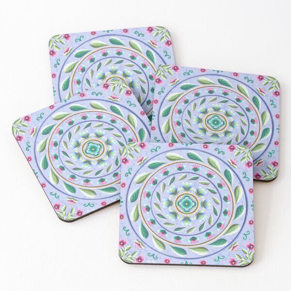 Item preview, Botanical Mandala on Lt Blue designed and sold by MarcyBrennanArt.