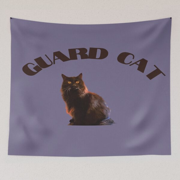 Item preview, Guard Cat Neighborhood Cats Watch Rum Light Purple Background designed and sold by India2022.