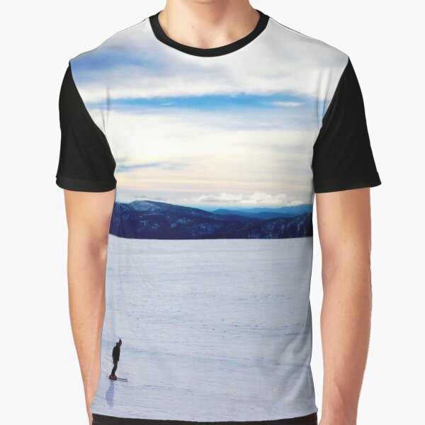 Skiing Across the Snow Covered Plateau Landscape Graphic T-Shirt