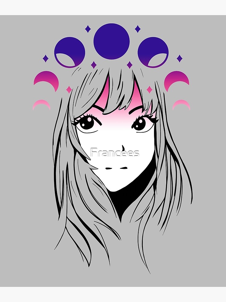 " Anime girl moon phase" Poster for Sale by Francees Redbubble