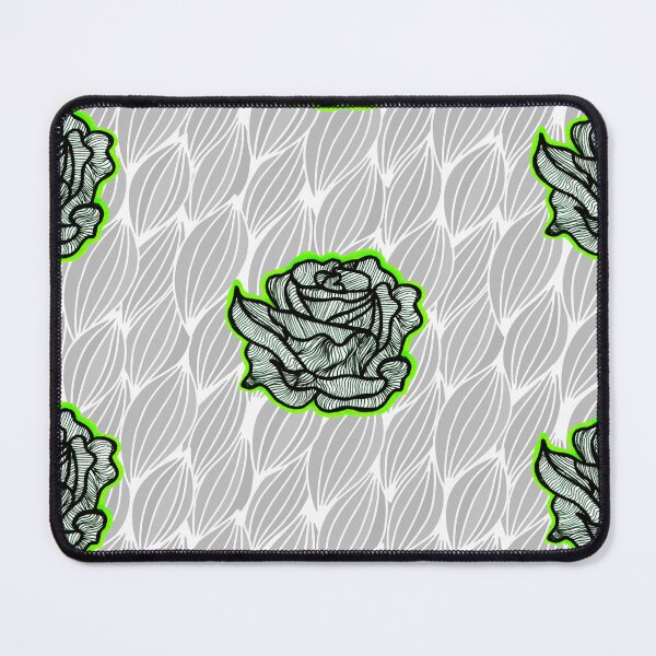 Item preview, Hand Drawn Green Roses on Grey Geometric pattern designed and sold by Harriet Linton.