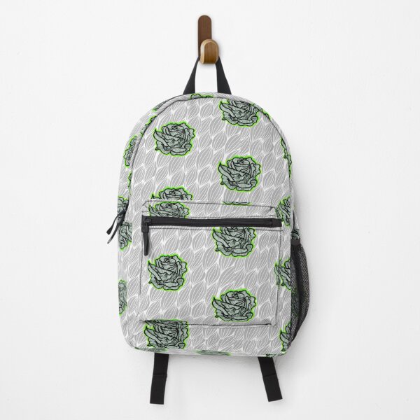 Item preview, Hand Drawn Green Roses on Grey Geometric pattern designed and sold by Harriet Linton.
