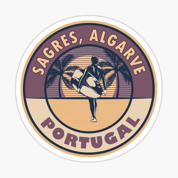 Artikel-Vorschau von Sagres Algarve Portugal Vintage Sommer-Surfdesign, designt und verkauft von CynthiaGraphics.