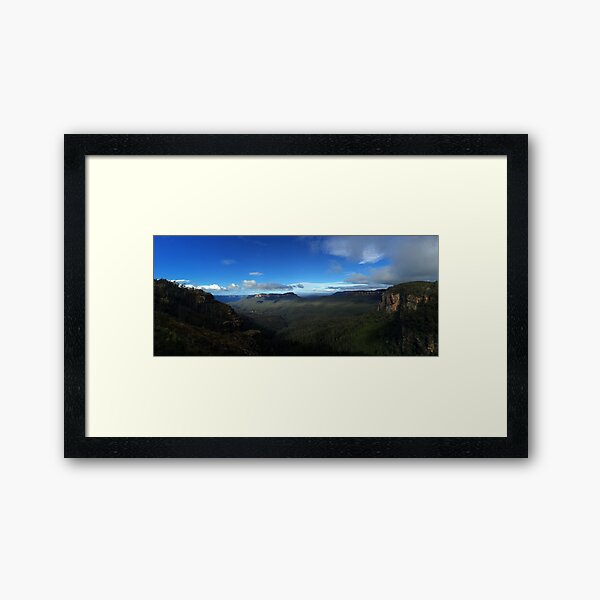 A Blue Mountain View Landscape Framed Art Print