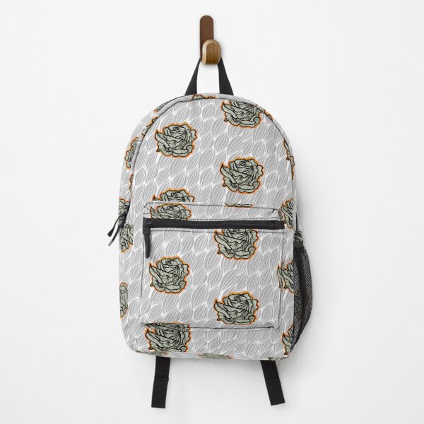 Item preview, Hand Drawn Orange Roses on Grey Geometric pattern designed and sold by Harriet Linton.