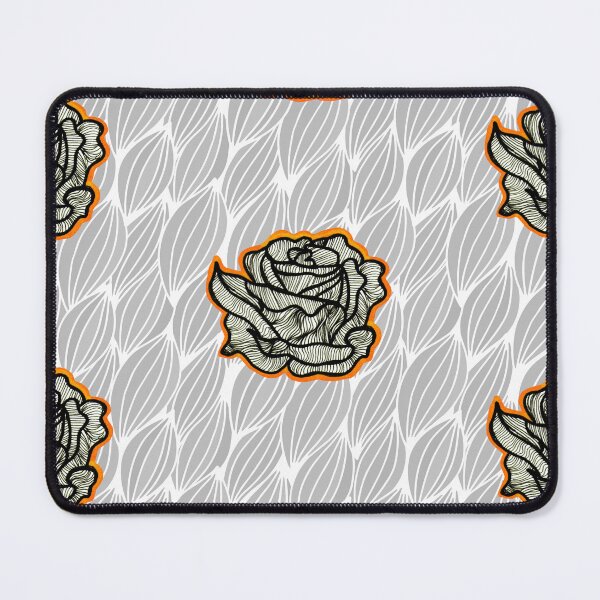 Item preview, Hand Drawn Orange Roses on Grey Geometric pattern designed and sold by Harriet Linton.