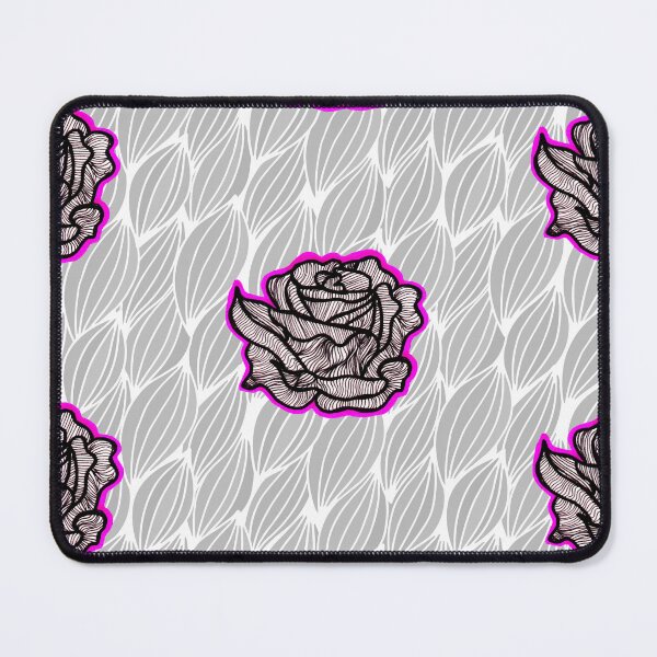 Item preview, Hand Drawn Pink Roses on Grey Geometric pattern designed and sold by Harriet Linton.