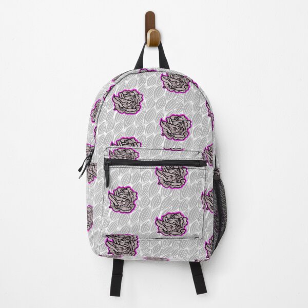 Item preview, Hand Drawn Pink Roses on Grey Geometric pattern designed and sold by Harriet Linton.