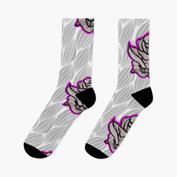 Item preview, Hand Drawn Pink Roses on Grey Geometric pattern designed and sold by Harriet Linton.