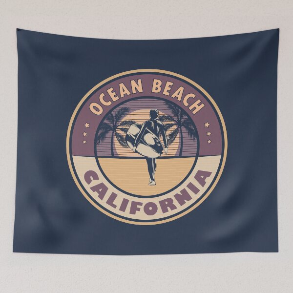 Item preview, Ocean Beach California Vintage Summer Surfing Design designed and sold by CynthiaGraphics.