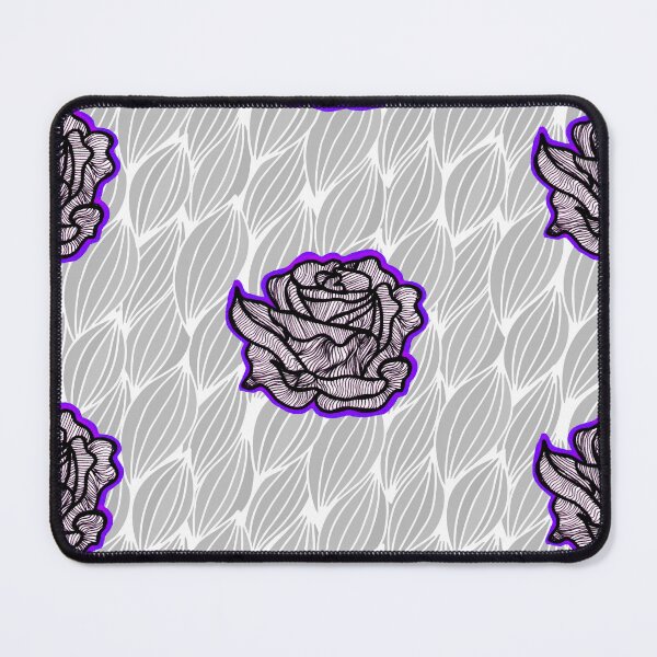 Item preview, Hand Drawn Purple Roses on Grey Geometric pattern designed and sold by Harriet Linton.