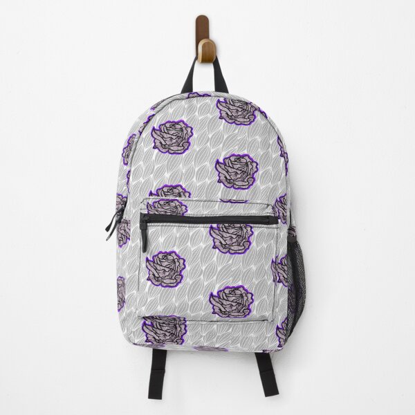 Item preview, Hand Drawn Purple Roses on Grey Geometric pattern designed and sold by Harriet Linton.