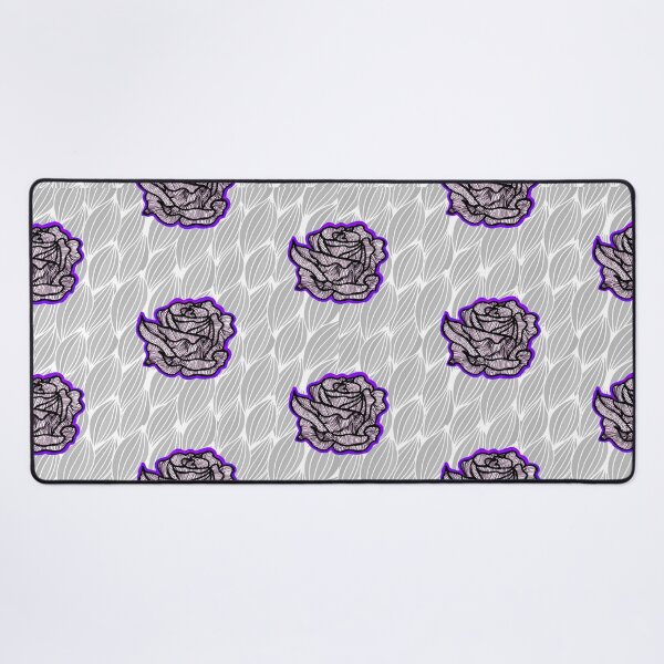 Item preview, Hand Drawn Purple Roses on Grey Geometric pattern designed and sold by Harriet Linton.