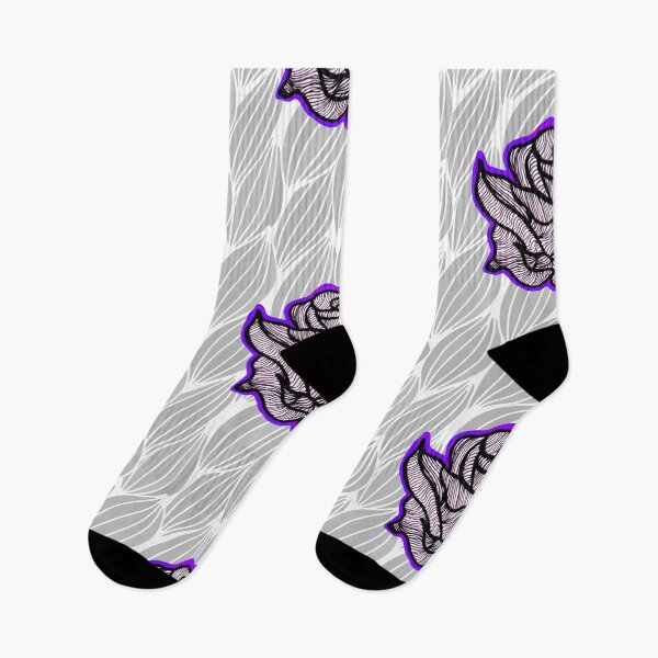 Item preview, Hand Drawn Purple Roses on Grey Geometric pattern designed and sold by Harriet Linton.