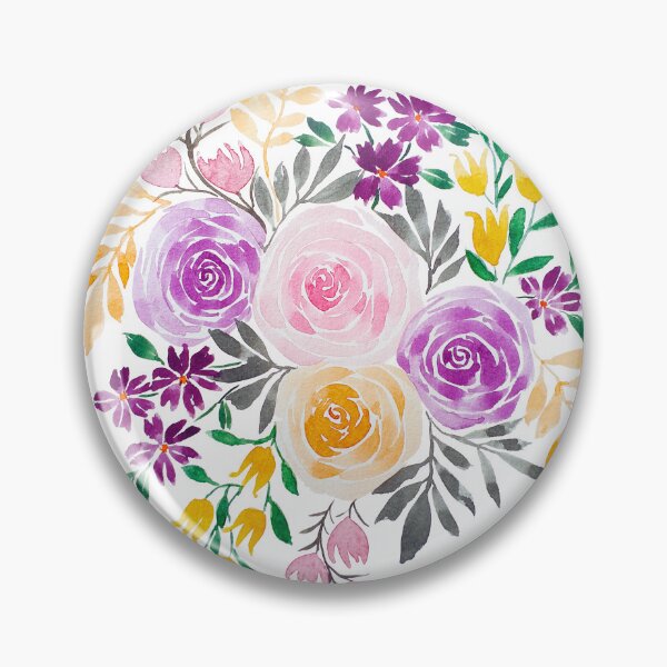 Item preview, 4 Roses - A small watercolor flower bouquet painting. designed and sold by Orly Fuchs Galchen.