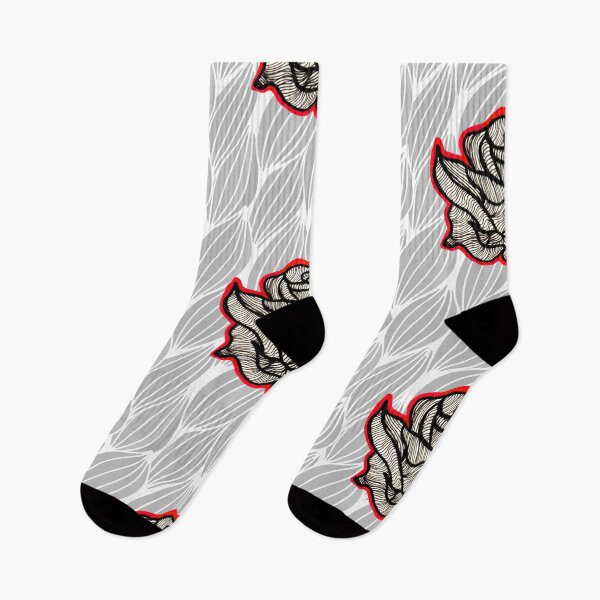 Item preview, Hand Drawn Red Roses on Grey Geometric pattern designed and sold by Harriet Linton.