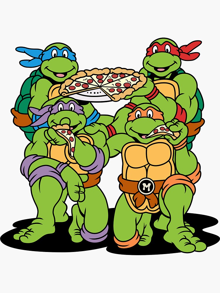 80s inspired teenage mutant ninja turtles Sticker for Sale by  magpiecreations