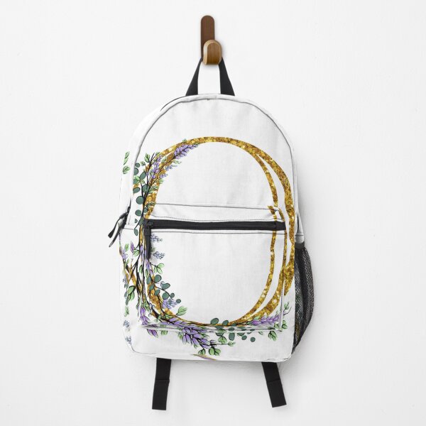 Item preview, The Alphabet | The letter “O”| romantic Eucalyptus and Lavender floral illustration | floral Monogram | gold glitter alphabet designed and sold by hollycooper.