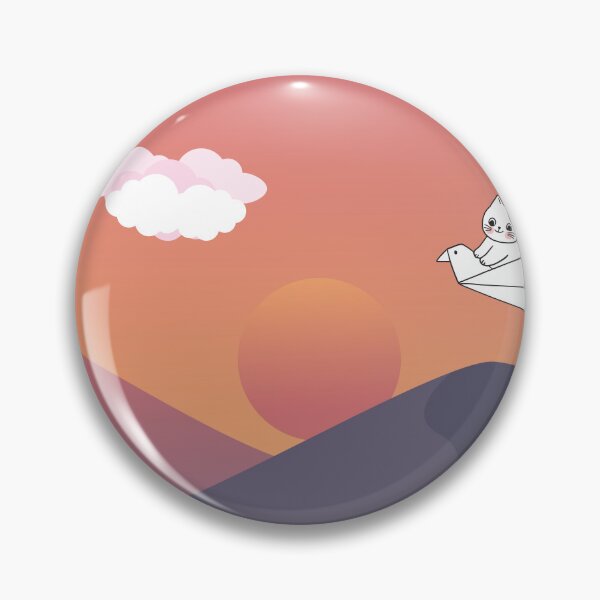 Item preview, Cat flying on a paper bird toward the cloud designed and sold by Zakaria-4.
