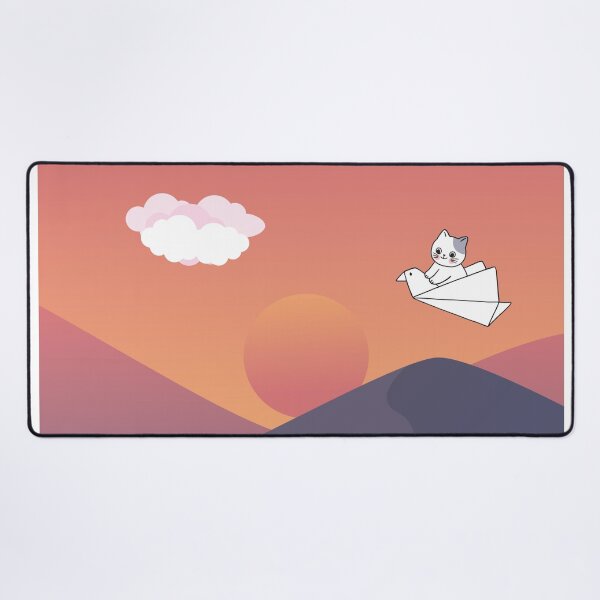 Item preview, Cat flying on a paper bird toward the cloud designed and sold by Zakaria-4.