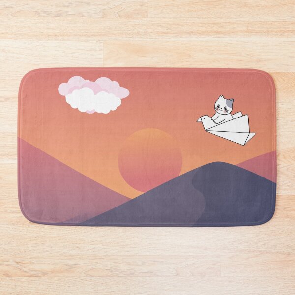 Item preview, Cat flying on a paper bird toward the cloud designed and sold by Zakaria-4.