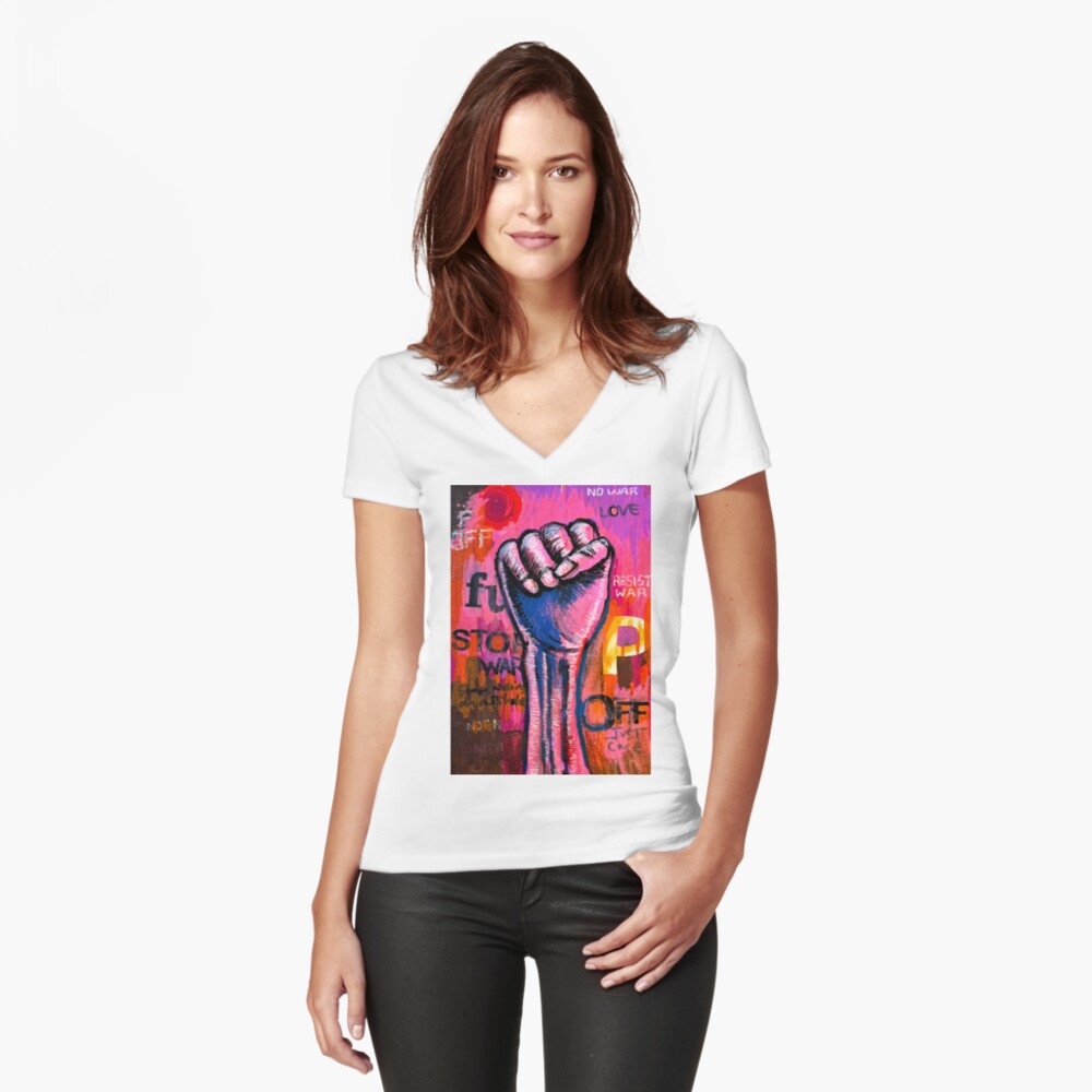 Item preview, Fitted V-Neck T-Shirt designed and sold by AllanLinder.