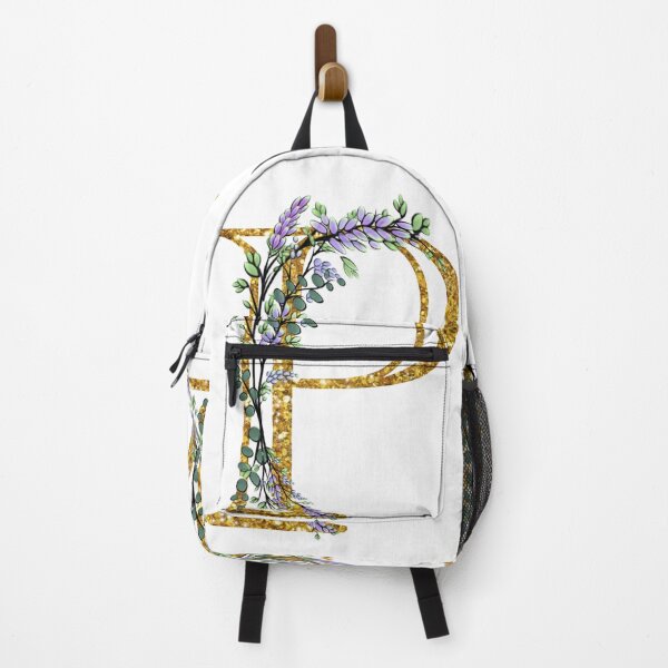 Item preview, The Alphabet | The letter “P” | romantic Eucalyptus and Lavender floral illustration | floral Monogram | gold glitter alphabet designed and sold by hollycooper.