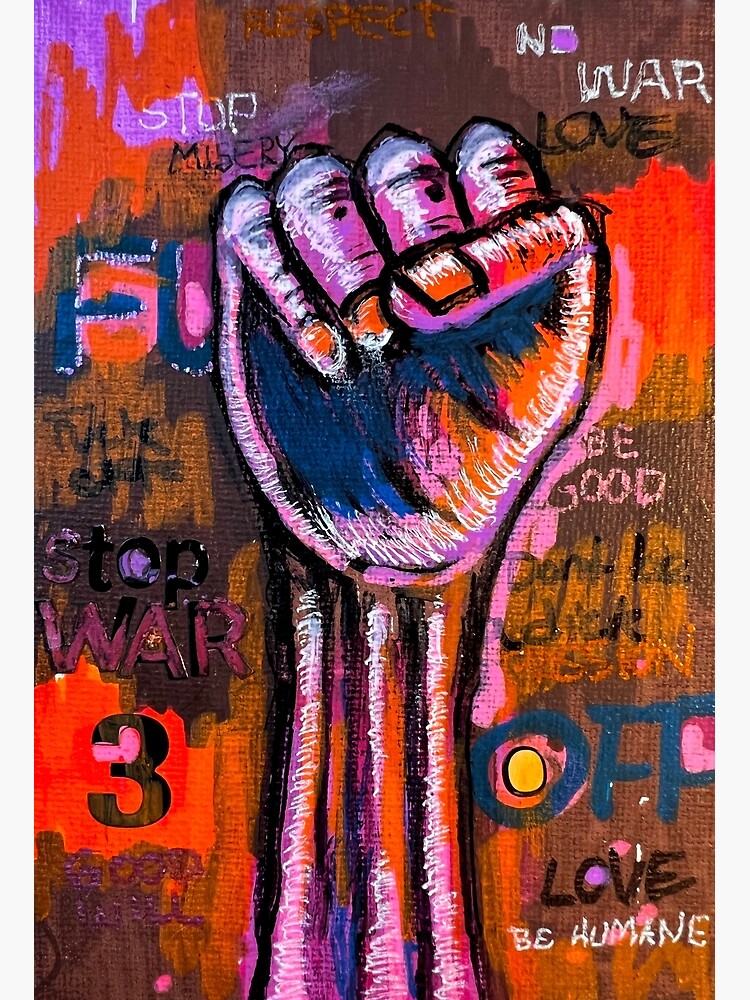 Thumbnail 4 of 4, Metal Print, STOP HUNGER designed and sold by AllanLinder.