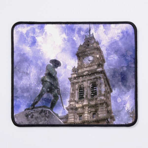 Item preview, Boer War Statue and Bendigo Town Hall Watercolor designed and sold by Steven Jodoin.