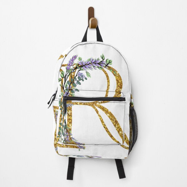 Item preview, The Alphabet | The letter “R” | romantic Eucalyptus and Lavender floral illustration | floral Monogram | gold glitter alphabet designed and sold by hollycooper.