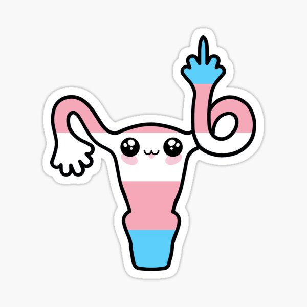 Middle Finger Uterus - Trans Sticker
