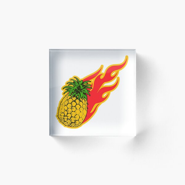 Flaming Pineapple Acrylic Block