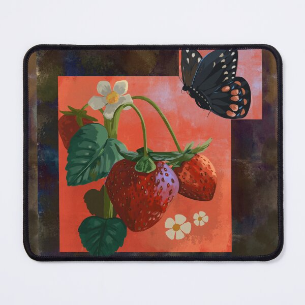 Item preview, A pair of strawberries visited by a butterfly designed and sold by Jessiemay-arts.