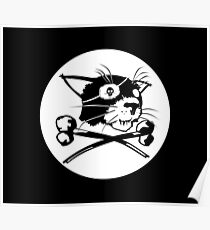 Pirate Cat Flag Poster