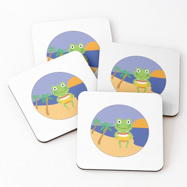 Item preview, PLAYFUL FROG AT THE BEACH DESIGN  designed and sold by DeliveryGeorge.