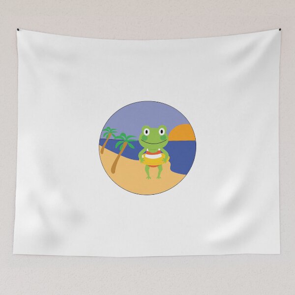 Item preview, PLAYFUL FROG AT THE BEACH DESIGN  designed and sold by DeliveryGeorge.