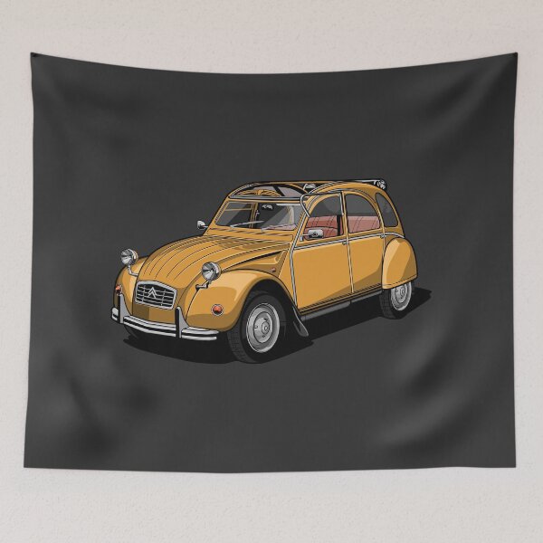Item preview, French 2CV Illustrated Graphic Artwork (mustard yellow) designed and sold by SketchNinja.