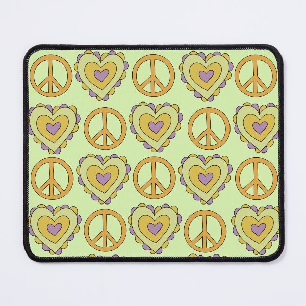 Item preview, Love and Peace...A quirky peace and love design using muted tones in a repeating pattern designed and sold by ditzy-designs.